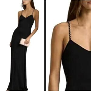 NWT Lauren Ralph Lauren Black Chain‎ Strap Twisted Back Size 8 Dress